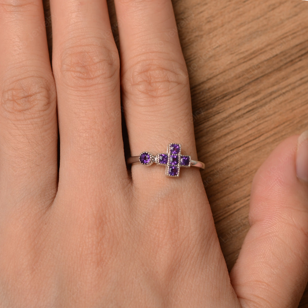 Amethyst hot sale cross ring