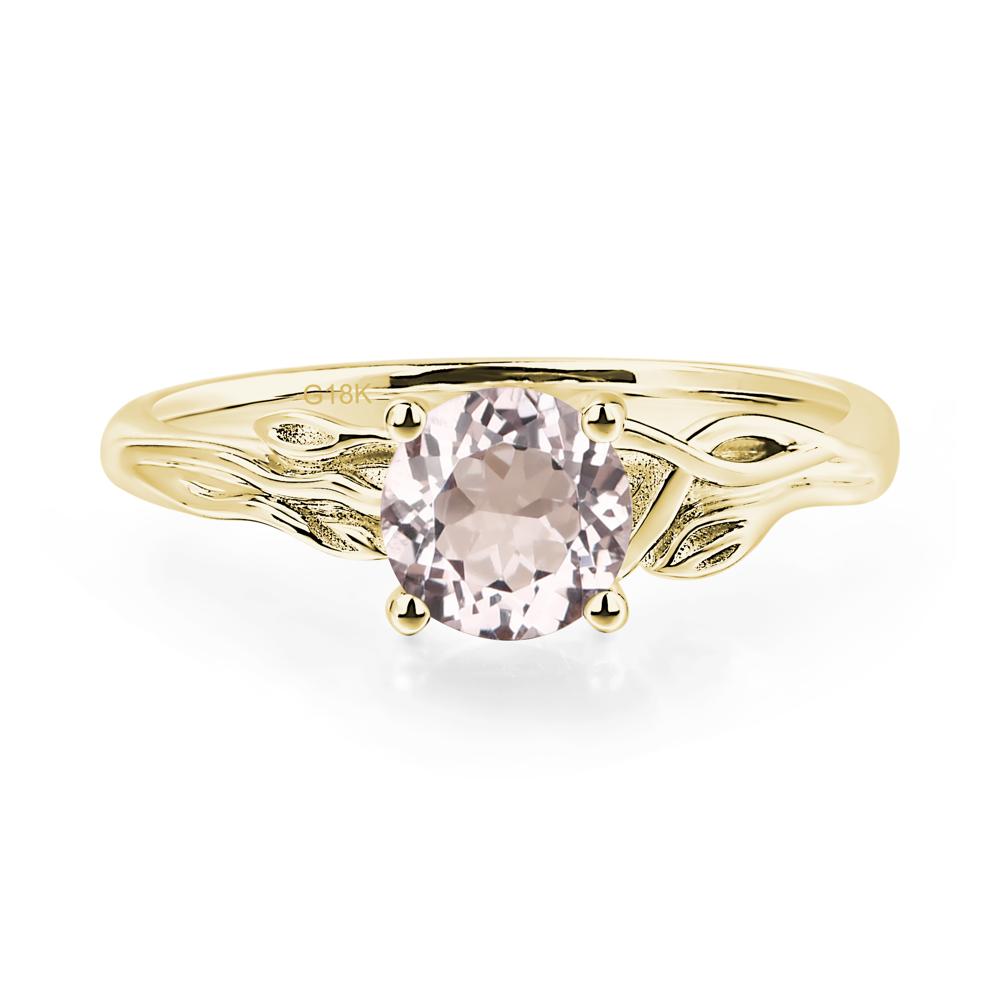 Petite Morganite Tender Leaf Ring - LUO Jewelry #metal_18k yellow gold