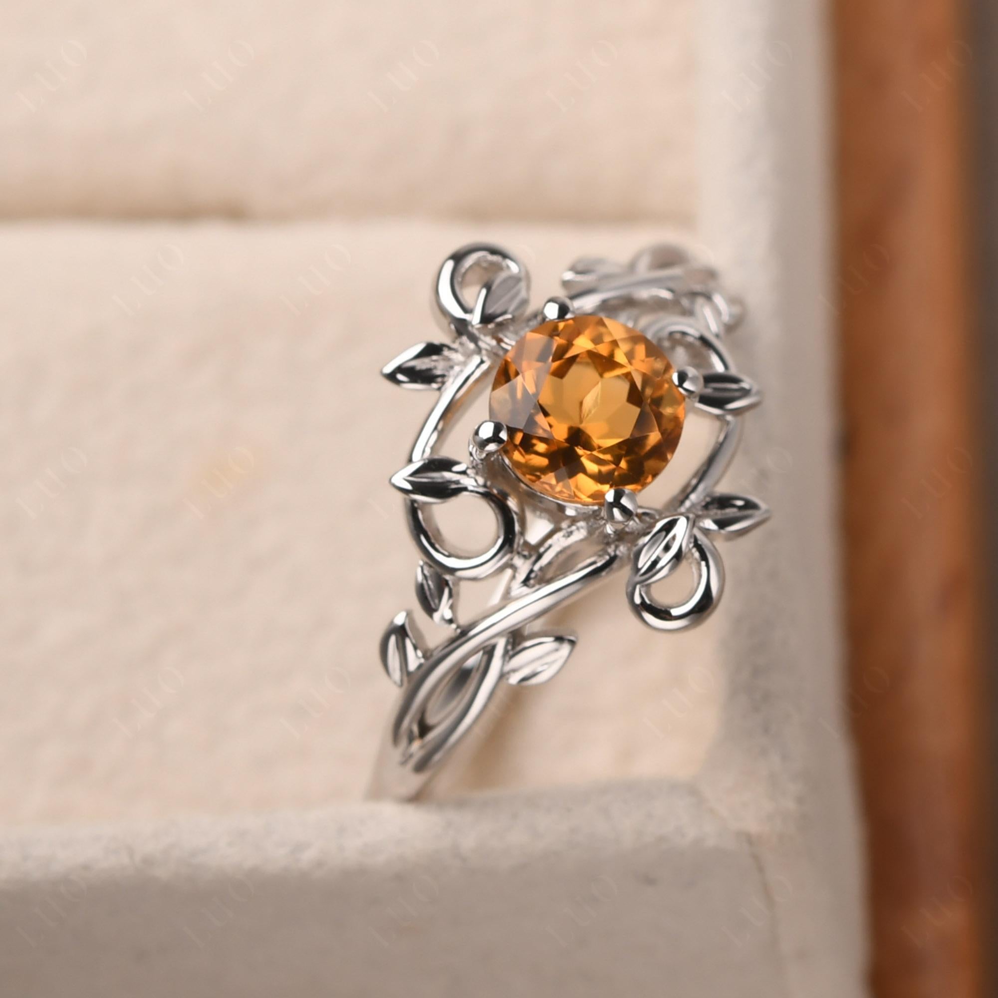 Elven popular - Silver Citrine Ring - Citrine Birthstone Ring - Sterling Silver Ring Band - Citrine Ring - Simple Silver Rings - Yellow Citrine Ring