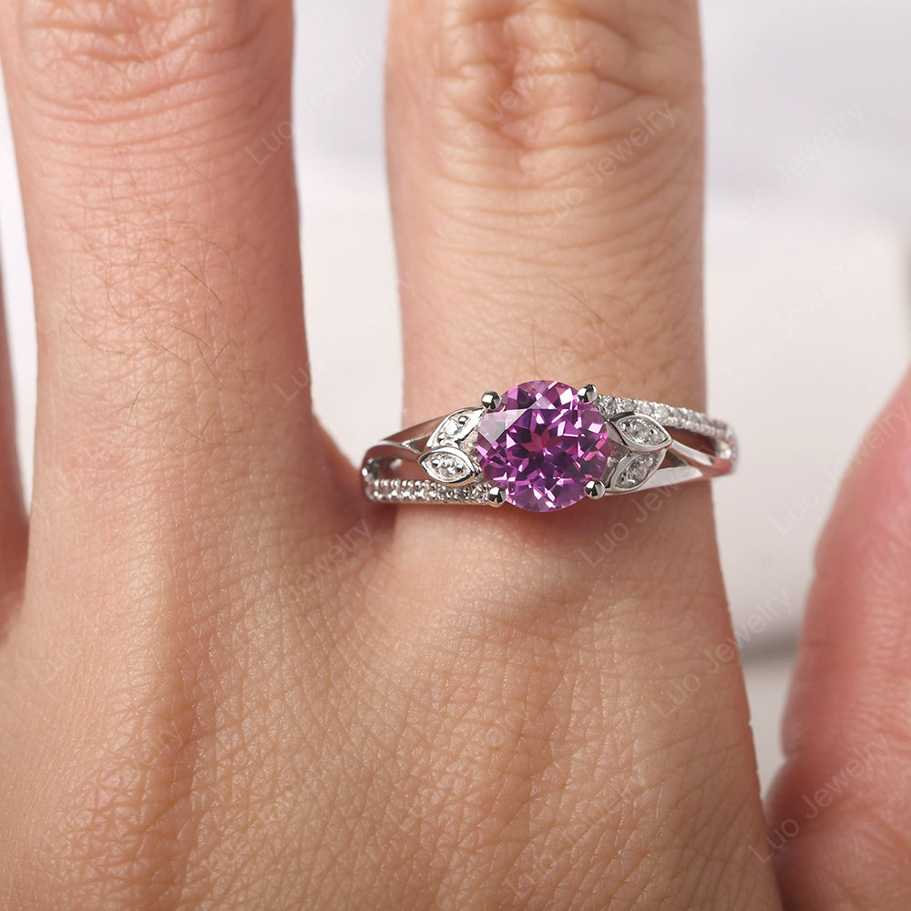 Amethyst and pink hot sale sapphire ring