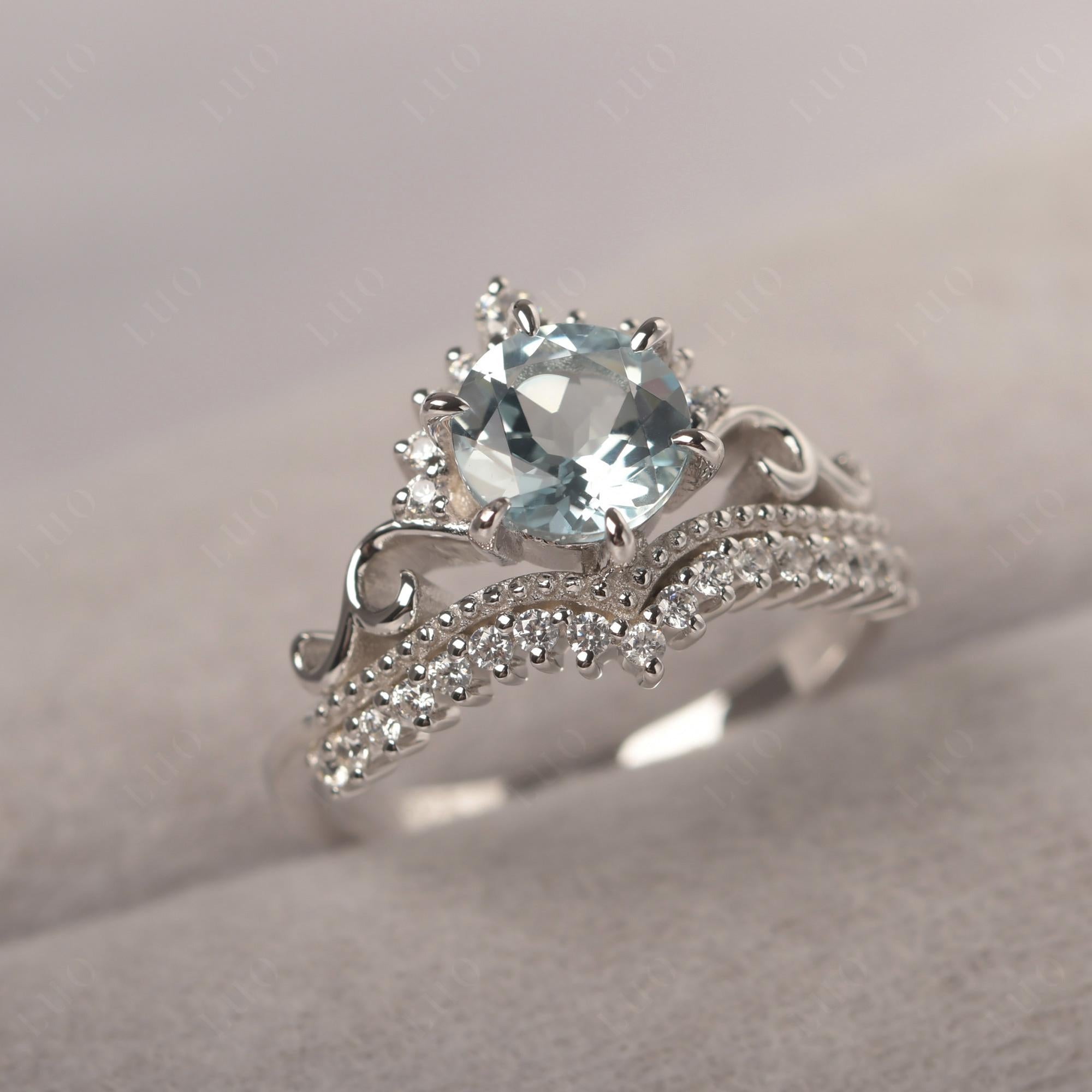 Vintage Aquamarine Cocktail Ring - LUO Jewelry