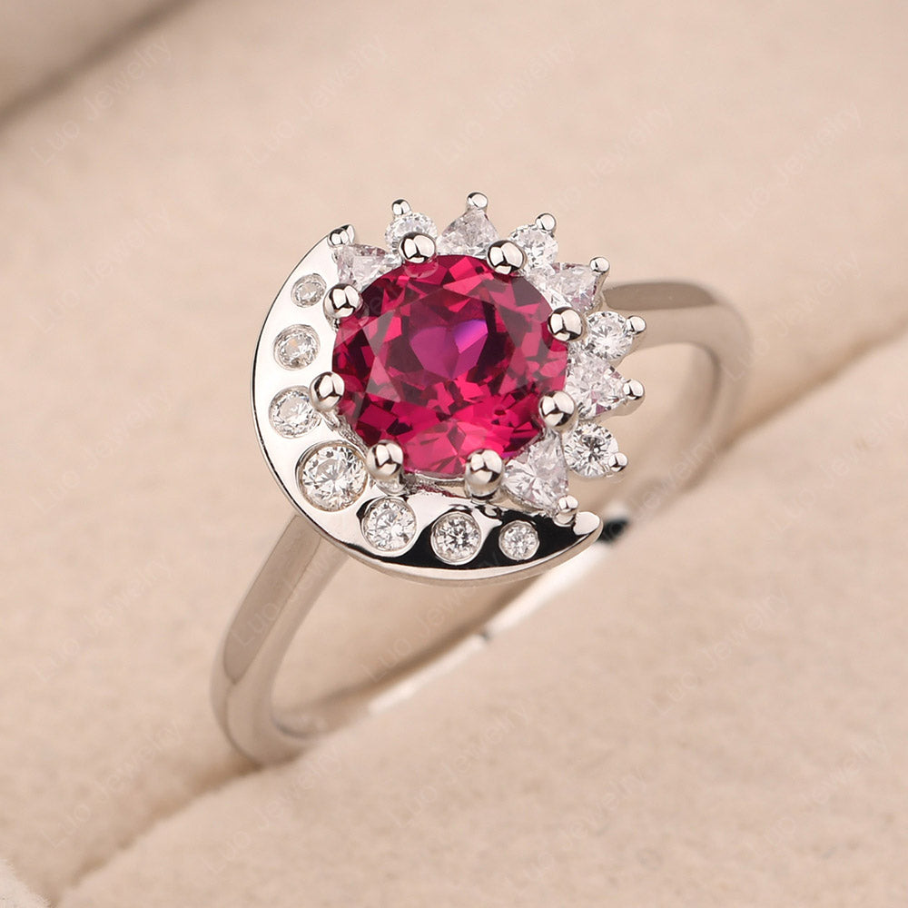 Unique Ruby Engagement Ring Yellow Gold - LUO Jewelry