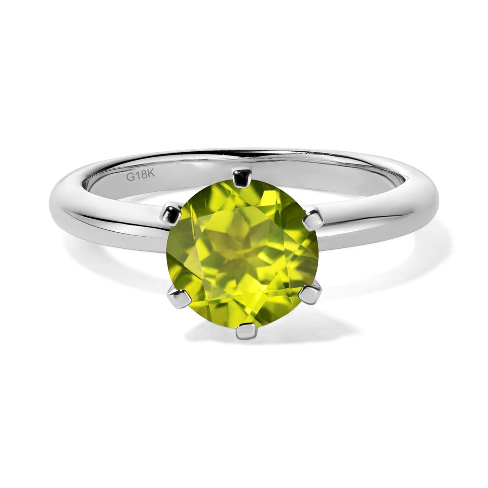 Peridot Cathedral Engagement Ring - LUO Jewelry #metal_18k white gold