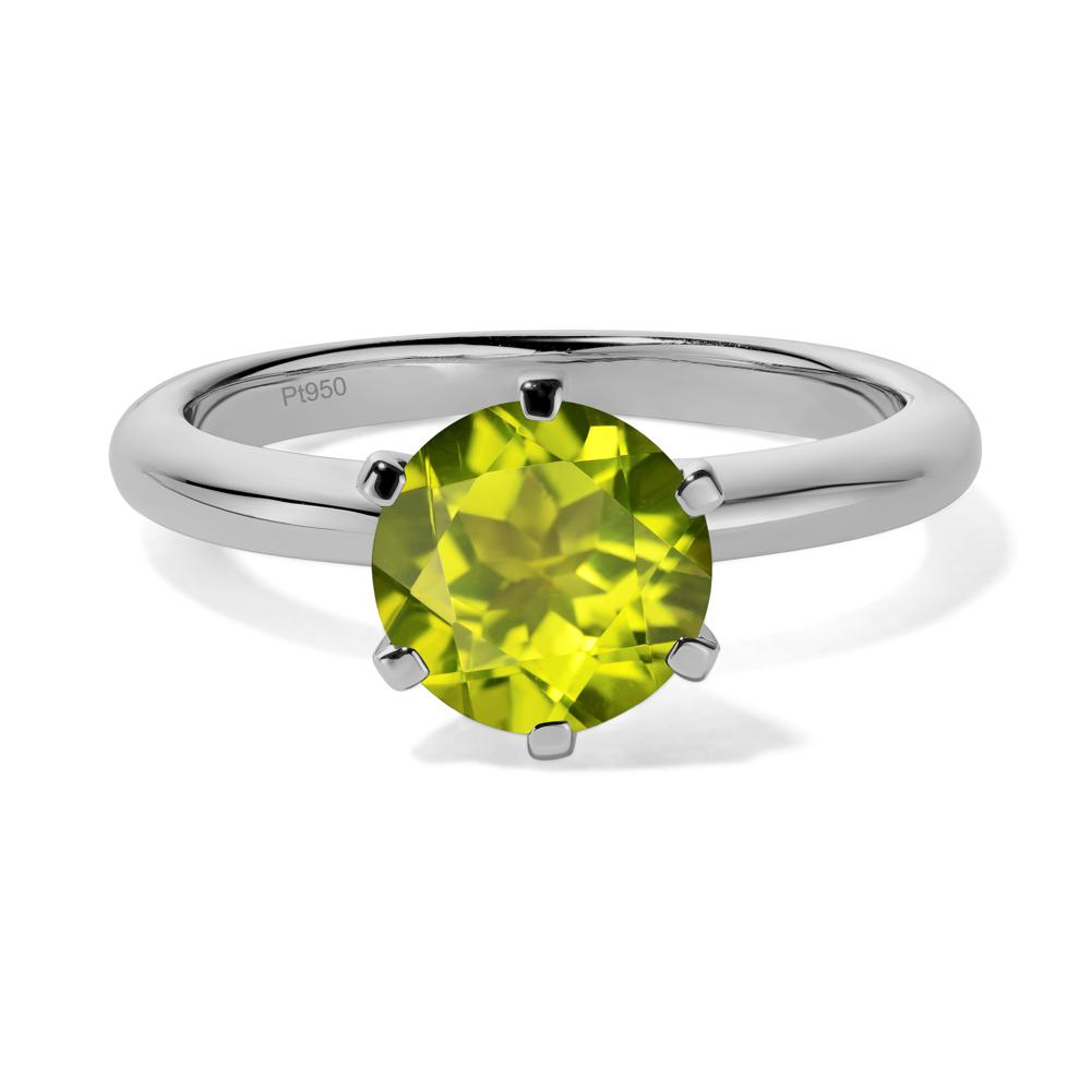 Peridot Cathedral Engagement Ring - LUO Jewelry #metal_platinum