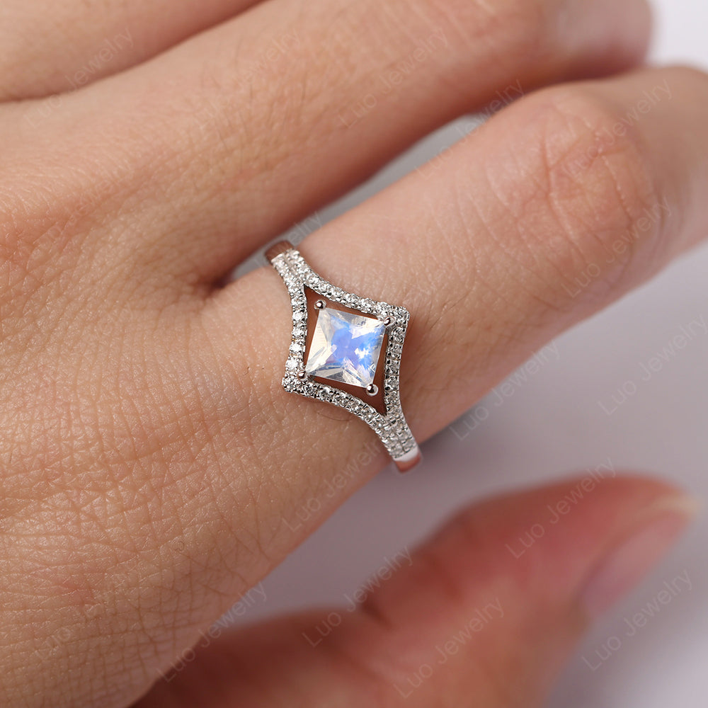 Princess cut 2025 moonstone ring