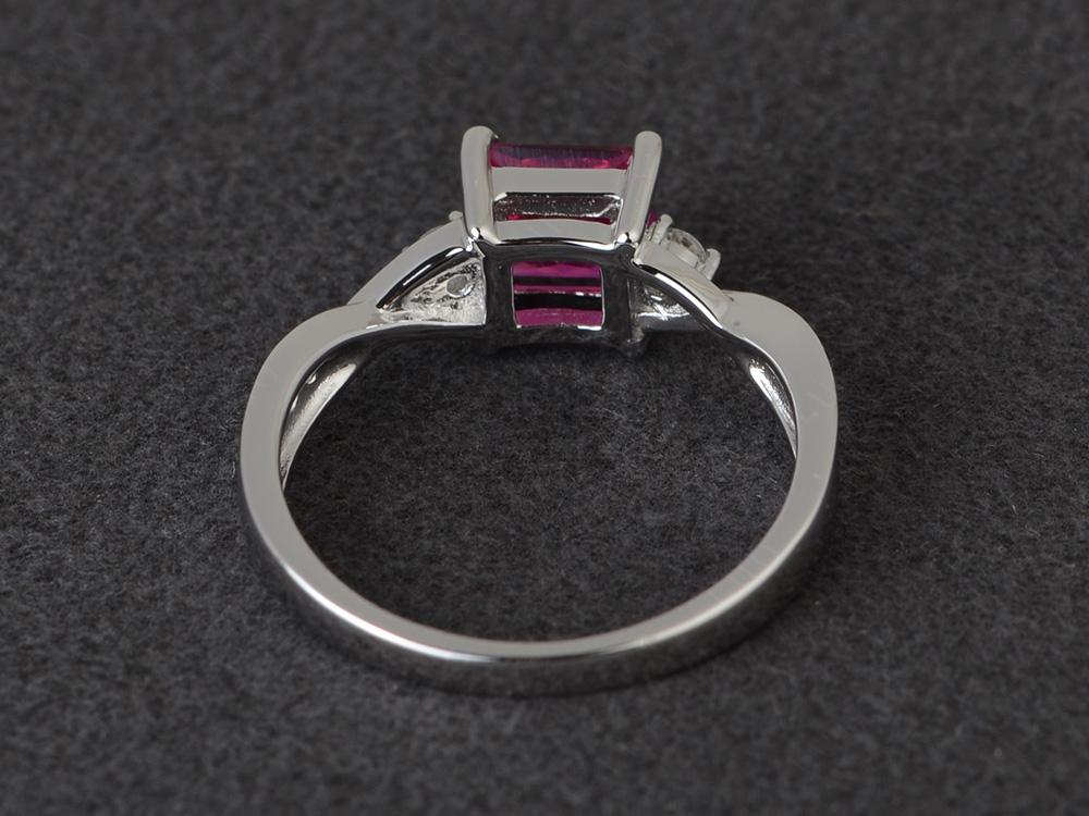 Princess Cut Ruby Engagement Ring - LUO Jewelry