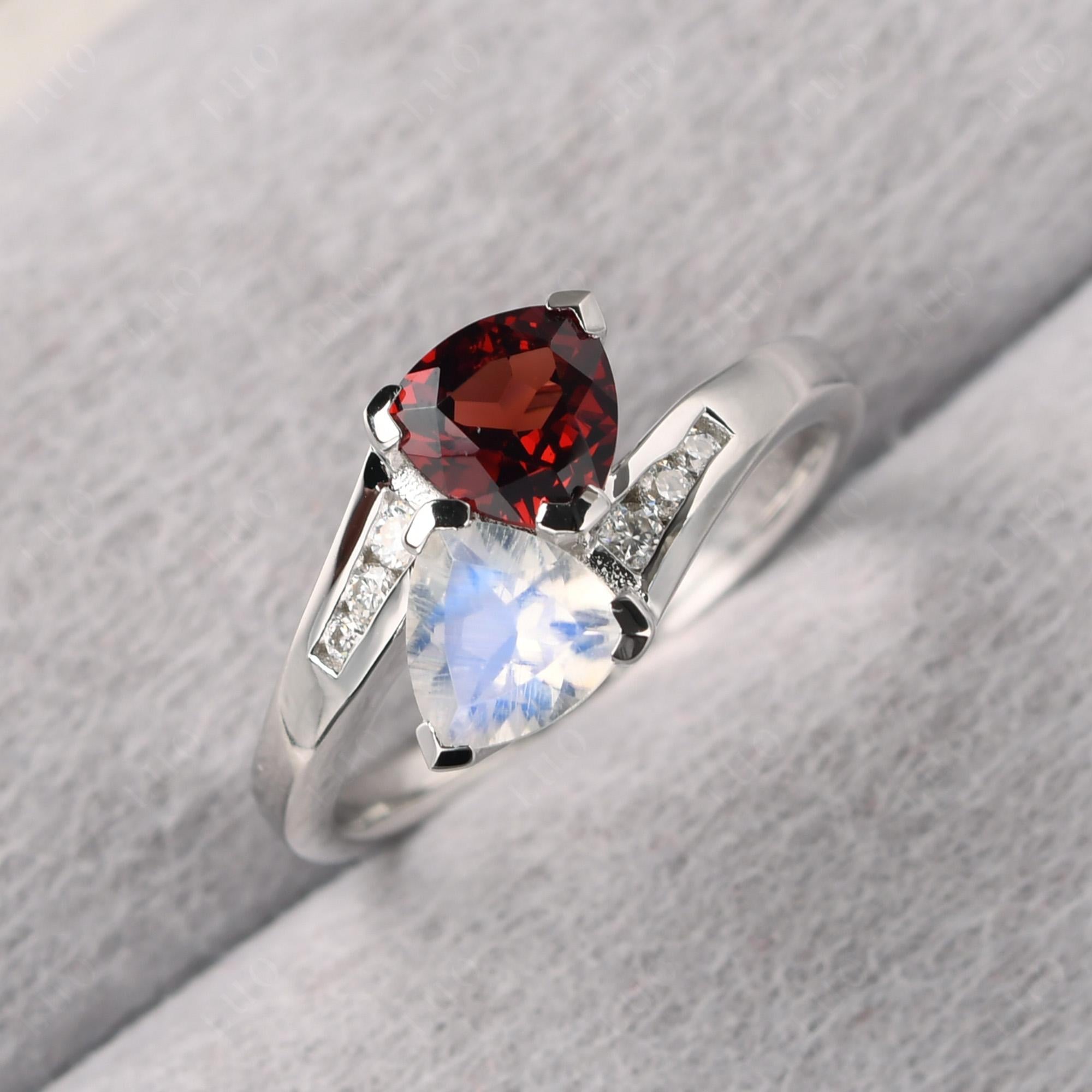 Moonstone and Garnet Ring | LUO