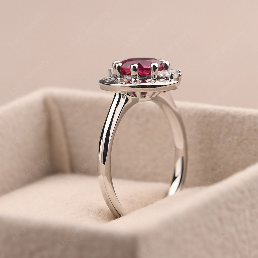 Unique Ruby Engagement Ring Yellow Gold - LUO Jewelry